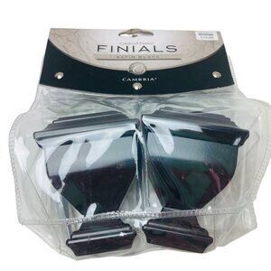 Cambria Finials Satin Black Napoleon Drapery Curtain Holdbacks Window Treatment